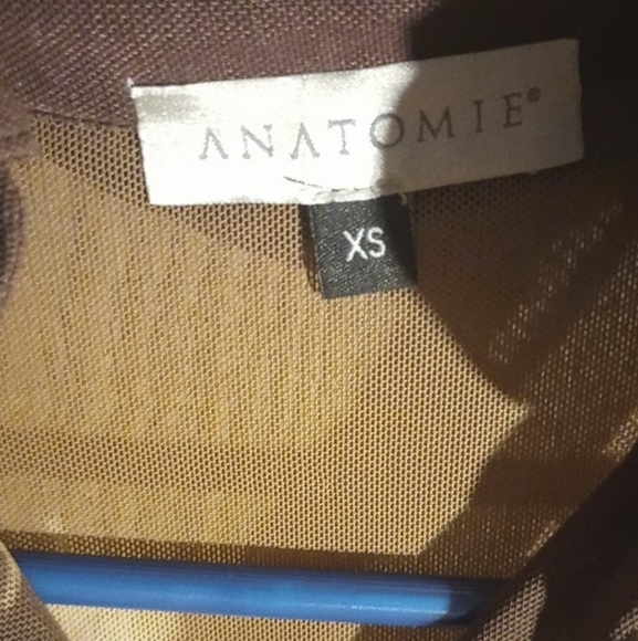 Women's brown floral mesh long sleeve topBUTTON DOWN - Picture 3 of 7